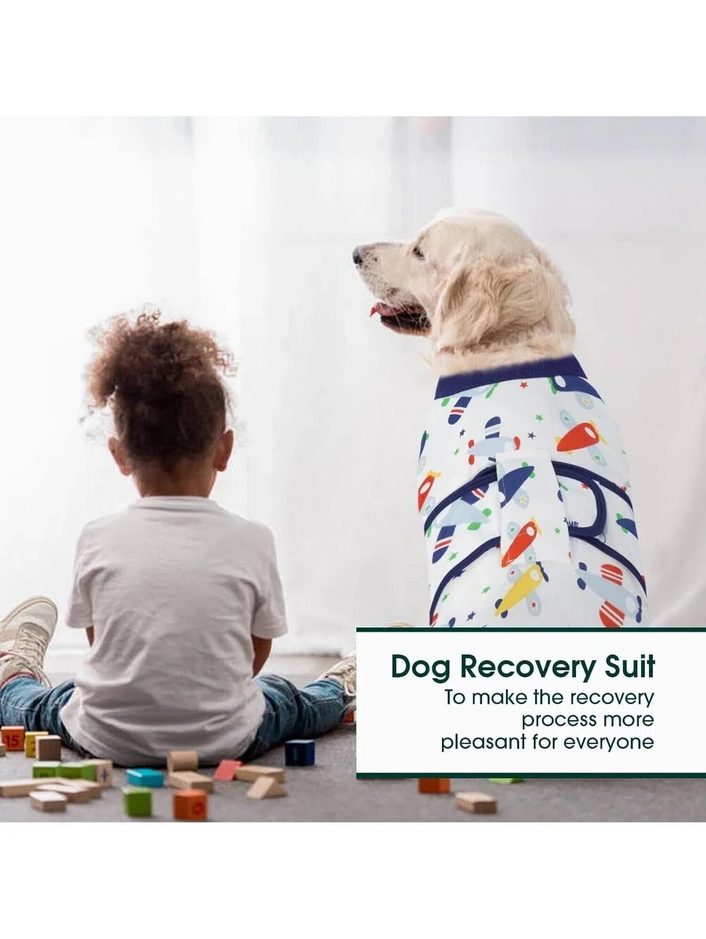 NWT Kuoser Recovery Suit for After Abdominal Surgery Prevent Licking, Large